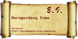 Beregszászy Irma névjegykártya