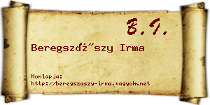 Beregszászy Irma névjegykártya